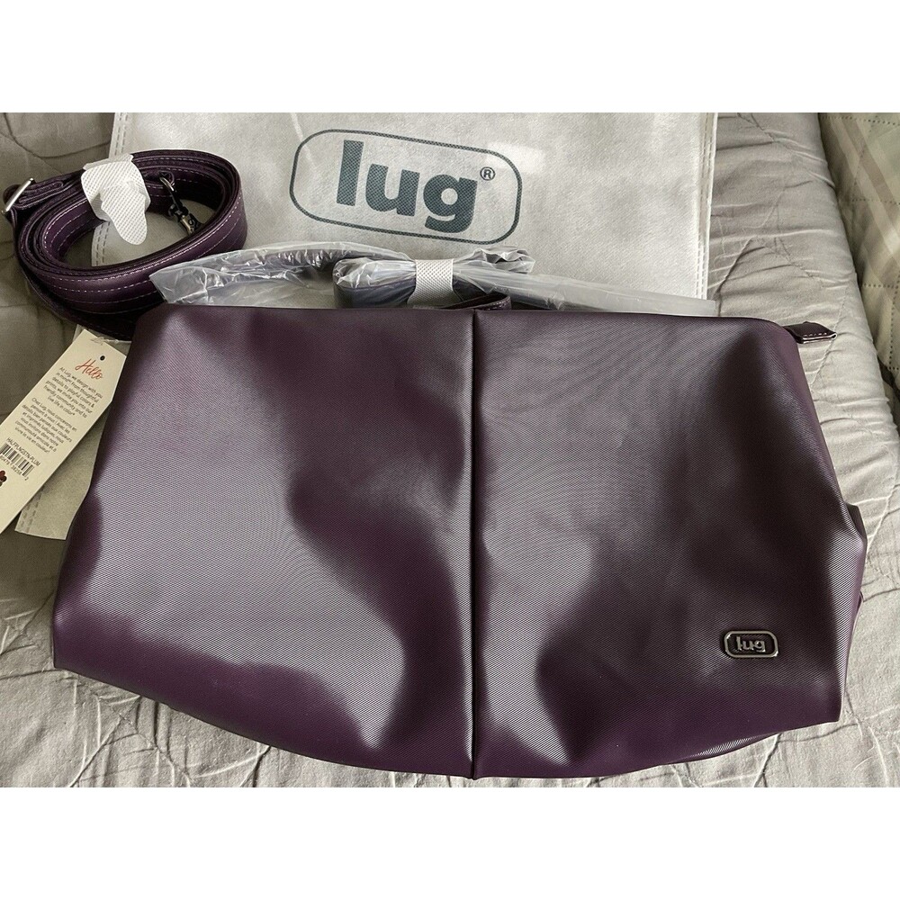 NWT LUG Half Plunge Satin Luxe VL Crossbody/Shoulder Bag W/Dust Cover Plum